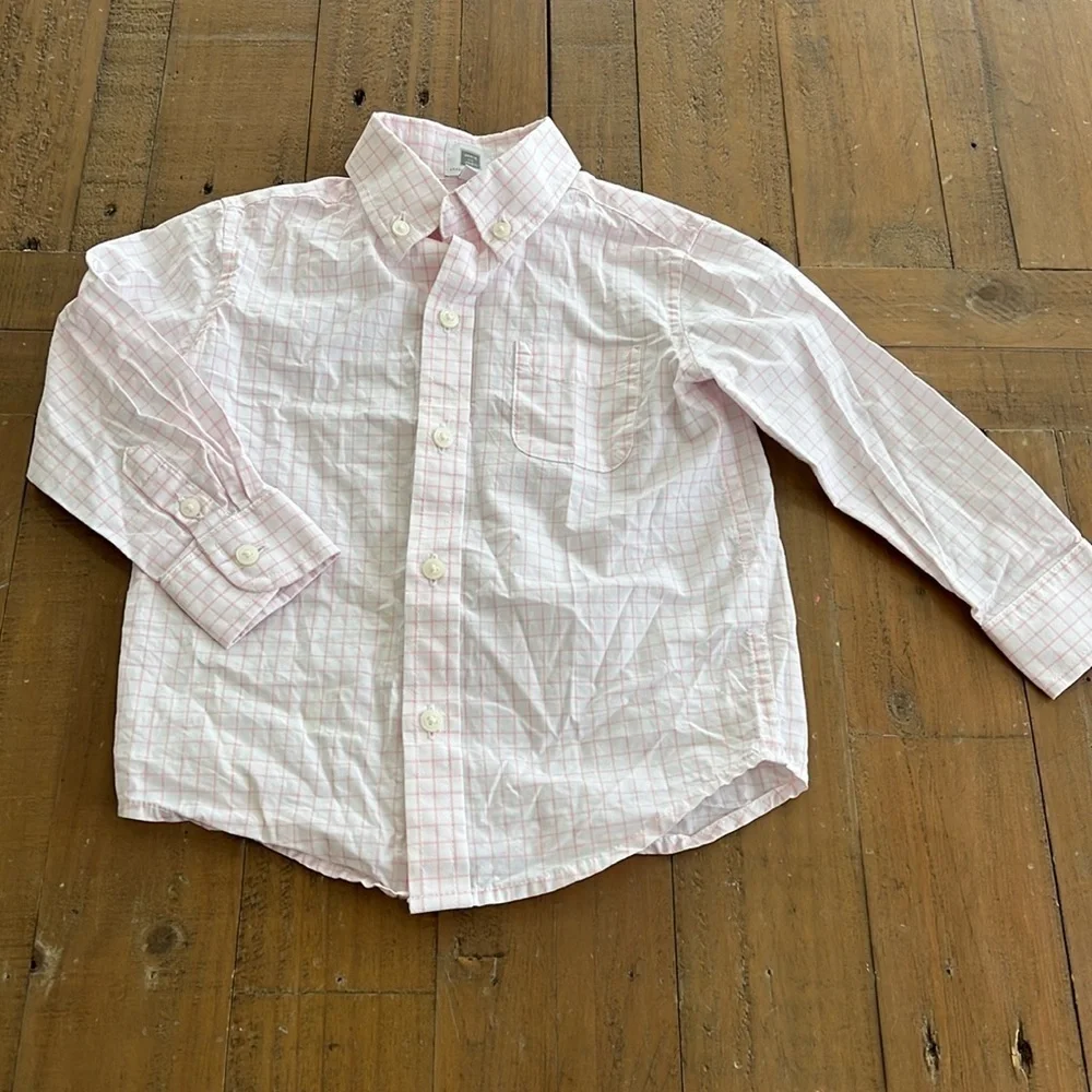 Jamie and jack pink grid button down shirt